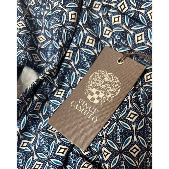 Vince Camuto blue patterned jersey sheath dress with balloon sleeve 2 NWT - Picture 10 of 13